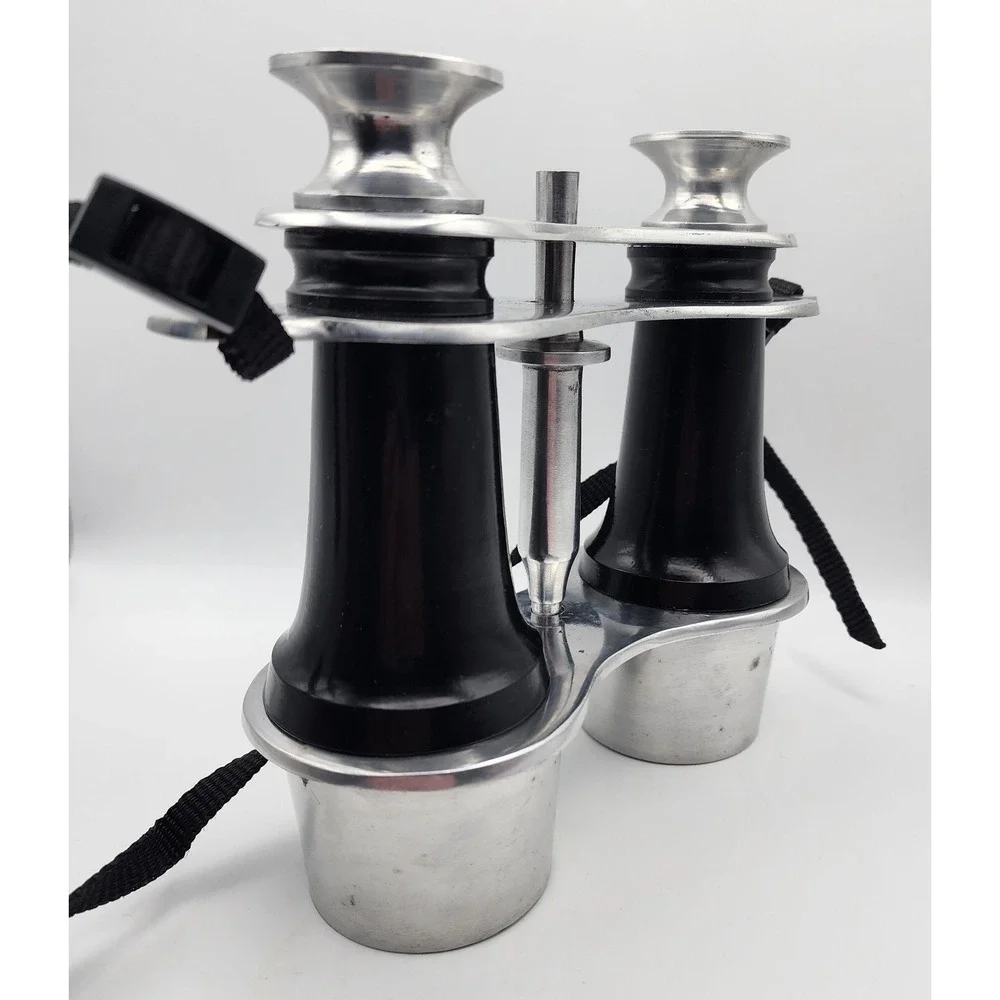 Vintage faux binoculars‎ home decor, black/ aluminum art Handcrafted in India